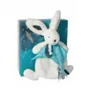 Doudou plat lapin Happy Pop Doudou Pompon Paon Doudou et compagnie