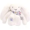 Doudou et Compagnie Peluche Lapin Fleurette Blanc 25 Cm