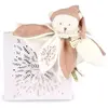 Doudou plat petales ours rose - 25 cm - collection anniversaire DC4332