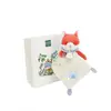 Doudou plat hochet billes - Renard Romarin - 21 cm