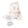 Doudou 25 ans - Ours blanc pantin attache sucette