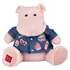 Doudou et Compagnie Hippo, rosa mit Jeansjacke 38cm (38 cm)