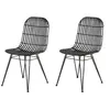 Zago Chaise en rotin noir et métal