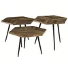 Zago M&s - Lot de 3 tables basses hexagonales 55 cm en teck recyclé - alen