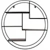 3S. x Home Etagère murale 5 niches en métal noir