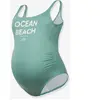 Maillot De Bain De Grossesse 1 Pièce Ocean Beach Cache Coeur Vert