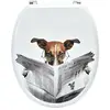 TENDANCE Abattant WC en Bois déco Karamel avec Kit fixation en Acier Inoxydable