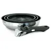 Electrodepot Lot De 3 Poêles Inox Kitchen Pro 20-24-28cm