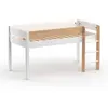Chambrekids Nateo Concept - Lit mi-hauteur 90x190 en Pin massif Blanc et Bois HOYA