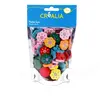 Sachet de perles « fleurs » multicolores en bois - Créalia