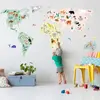 MIMI'lou - Stickers Carte du monde avec animaux Multicolore taille unique