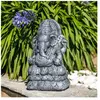 Statue - WANDA COLLECTION - Ganesh - 40cm - Gris - Extérieur