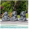 Statues de bouddha sagesse patiné gris 40 cm
