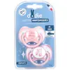 Dodie Sucette Anatomique Dessin Fille Silicone +6M A18 Lot de 2