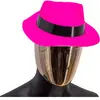 Chapeau Tribly style Mafieux fluo néon Rose