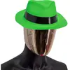 Chapeau Tribly style Mafieux fluo néon Vert