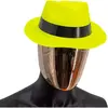 Chapeau Tribly style Mafieux fluo néon Jaune