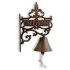 Cloche Welcome Fonte Marron 18x10.5x26.5cm - Décoration d'Autrefois