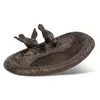 Decoration D ’ Autrefois - Abreuvoir 2 Oiseaux Fonte Marron 23.5x14.5x6