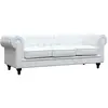 Habitat et Jardin Canapé fixe Chesterfield "Aliza" - 208 x 82 x 70 cm - 3 places - Blanc