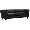 Habitat et Jardin Canapé fixe Chesterfield Aliza - Marron - 3 places - 204 x 80 x 58 cm