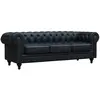 Canapé fixe Chesterfield Aliza - HABITAT ET JARDIN - 3 places - Noir