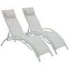 Habitat et Jardin Bain de soleil en aluminium Beauty - Phoenix - Ecru - Lot de 2