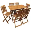 Salon de jardin bois bois 4 personnes 46.5 x 46.5 x 46.5 cm 7 pieces