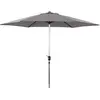 Parasol jardin droit Alu "Sol" - Rond - Ø 3m - Gris
