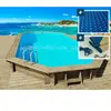 Piscine bois " Sevilla " - 8.57 x 4.57 x 1.45 m + Bâche à bulles 180 µ...