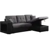 Canapé d'angle convertible/réversible "Axel" - 3 places - Noir/Gris