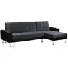 Habitat et Jardin Canapé d'angle convertible et réversible "Theo" - 4 places - Noir / Gris
