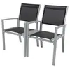 Fauteuil jardin Alu/Textilène "Tropic" - Phoenix - Noir - Lot de 2