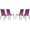 Fauteuil jardin Textilène 'Cordoba' - Phoenix - Rose - Lot de 4