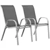 Fauteuil jardin Textilène 'Cordoba' - Phoenix - Gris foncé - Lot de 2