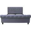 Habitat et jardin Lit Velours "Godefroy" - 140 x 190 cm - Gris