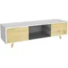 Habitat et Jardin Meuble TV LED "Inna" - 140 x 42 x 45 cm - Blanc/Chêne