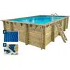 Piscine bois rectangle " Panama "- 6.20 x 4.10 x 1.45 m + Bâche à bull...