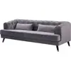 Habitat et Jardin Canapé fixe en velours "Gloria" - 216 x 86 x 76 cm - 3 places - Gris
