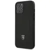 Ferrari Coque Cuir Noir avec Logo Argent Compatible avec IPHONE 12 Pro Max (6.7)