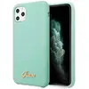GUESS guhcn58lslmgg iphone 11 pro zielony/green hard coque silicone vintage gold logo