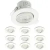 ECLAIRAGE DESIGN Lot de 10 Spots led Encastrables Valence 8W Orientable Equ. 75W Température de Couleur: Blanc Chaud 3000K