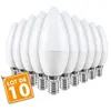 Arum Lighting - Lot de 10 ampoules led E14 5.5W eq 40W C37 Température...