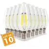 ECLAIRAGE DESIGN Lot de 10 Ampoules Flamme Filament 4w eq. 40W Culot E14 blanc chaud 2700K