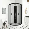 Aurlane - Cabine de douche lift up black 1/4 de cercle 85x85x235cm