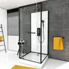 AURLANE Cabine de douche carré à motif carreaux de métro blanc 80x80 cm  
