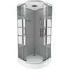 AURLANE Cabine de douche 1/4 de cercle gris et blanc Galedo River 2 90 x 90 cm