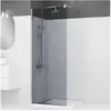 AURLANE Paroi de Douche 80x200cm - Verre Trempé Fumé 8mm - Profilé Chrome - freedom 2 smoked
