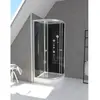 AURLANE Cabine de douche hydromassante circulaire Galedo Black II 90 x 90 cm