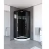 AURLANE Cabine de douche MIRROR SPACE ROUND 1/4 de cercle 90x90x215cm TU